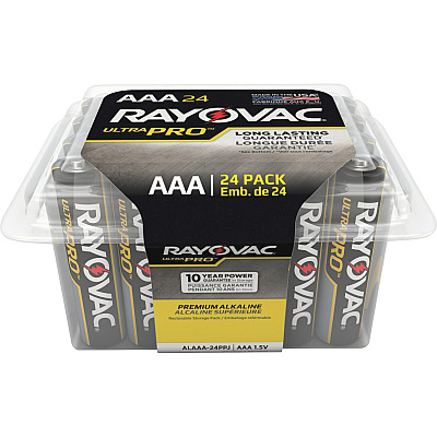 Rayovac Ultra Pro Alka AAA Batteries Storage Pack of 24 (RAYALAAA24PPJCT)