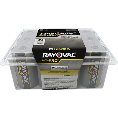 Rayovac Ultra Pro Alkaline D Battery 12-Packs (RAYALD12PPJCT)