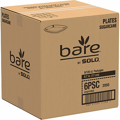 Solo Bare 6-7/10" Eco-Forward Square Plates (SCC6PSC2050CT)