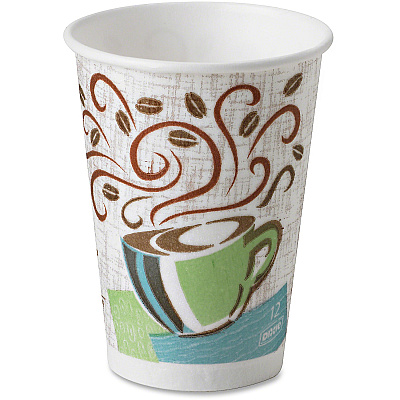 Dixie PerfecTouch 12 oz Hot Coffee Cup and Lid Sets by GP Pro (DXE5342COMBO6CT)