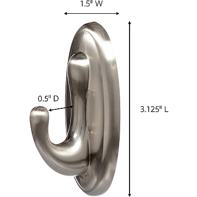 Command Medium Traditional Hook, Brushed Nickel (MMM17051BNES)