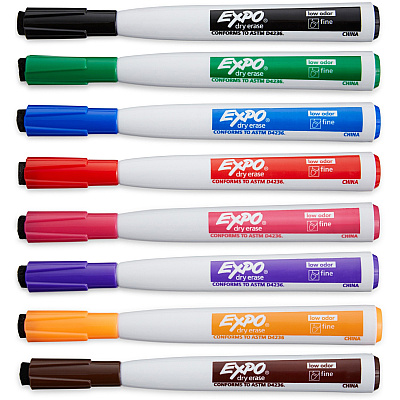 EXPO Eraser Cap Fine Magnetic Dry Erase Markers (SAN1944748)