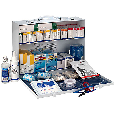 First Aid Only 2-Shelf First Aid Cabinet with Medications - ANSI Compliant (FAO90573)