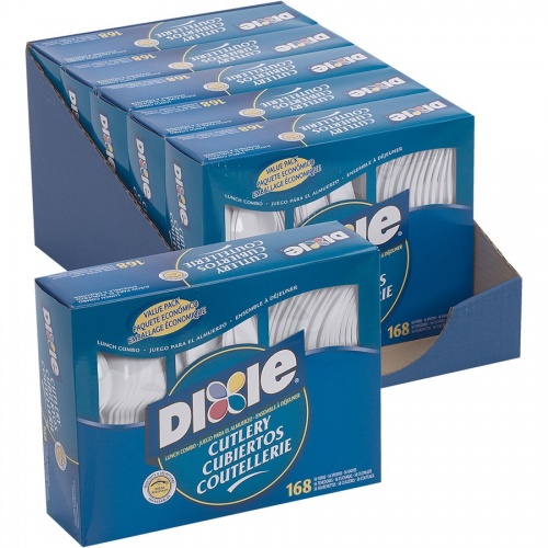 Dixie Heavyweight Disposable Forks, Knives & Spoons Combo Boxes by GP Pro (CM168CT)