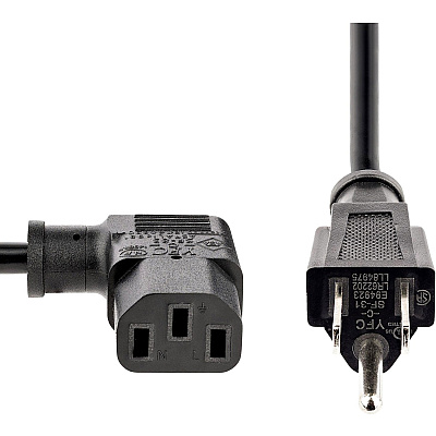 StarTech 3ft Power Cord, Nema 5-15p To Angled C13 (PXT101L3)