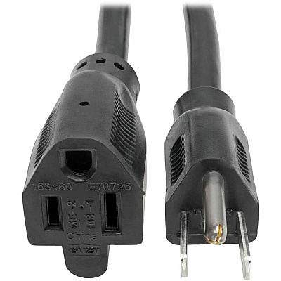 Eaton Tripp Lite Series Power Extension Cord, NEMA 5-15P to NEMA 5-15R - Heavy-Duty, 15A, 120V, 14 AWG, 15 ft. (4.57 m), Black (P024015)