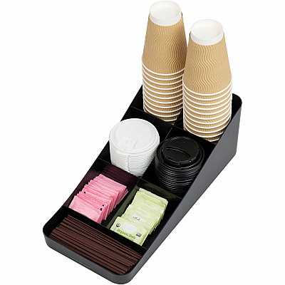 Mind Reader EMS Mind Trove 7-Condiment Coffee Organizer (EMSCOMP7BLK)