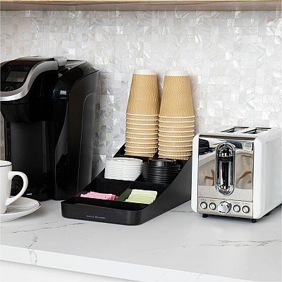 Mind Reader EMS Mind Trove 7-Condiment Coffee Organizer (EMSCOMP7BLK)