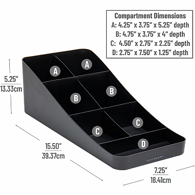 Mind Reader EMS Mind Trove 7-Condiment Coffee Organizer (EMSCOMP7BLK)