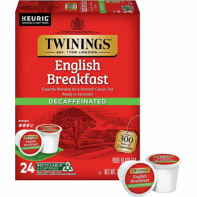 TWININGS Decaf English Breakfast Black Tea K-Cup (TWG08757)