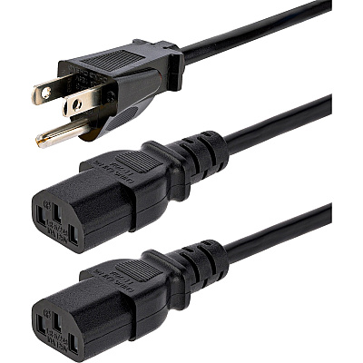 StarTech 10ft Power Y Cord, Nema 5-15p To 2x C13 (PXT101Y10)