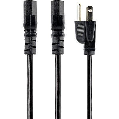 StarTech 10ft Power Y Cord, Nema 5-15p To 2x C13 (PXT101Y10)