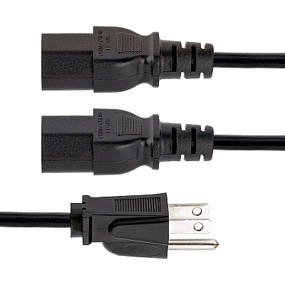 StarTech 10ft Power Y Cord, Nema 5-15p To 2x C13 (PXT101Y10)