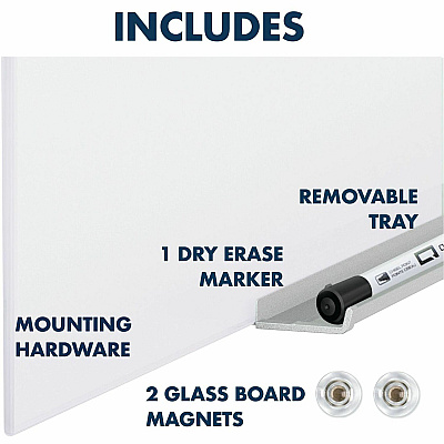 Quartet InvisaMount Magnetic Glass Dry-Erase Board (QRTG8548IMW)