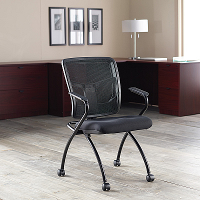 Lorell Mesh Back Nesting Training/Guest Chairs (84374069)