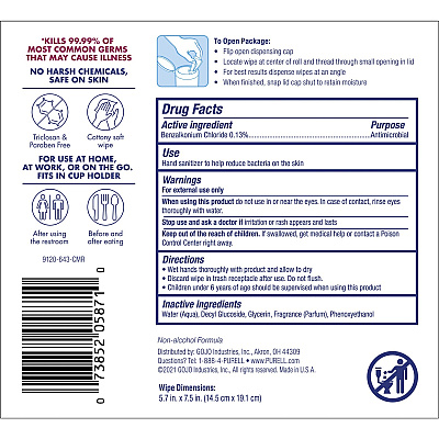 PURELL Clean Scent Hand Sanitizing Wipes (GOJ912006CMRCT)