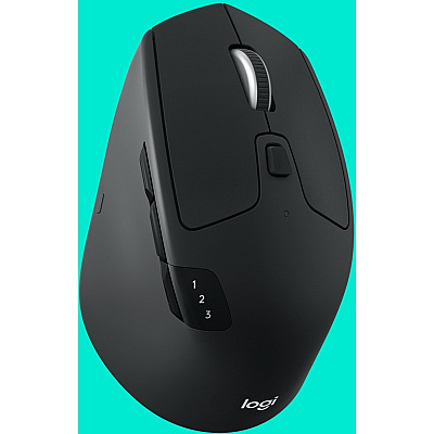 Logitech M720 Triathlon Multi-Device Wireless Mouse, Bluetooth, USB Unifying Receiver, 1000 DPI, 8 Buttons, 2-Year Battery, Compatible with Laptop, PC, Mac, iPadOS - Black (910004790)