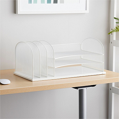 Safco Onyx 3 Tray/3 Upright Section Desk Organizer (SAF3254WH)