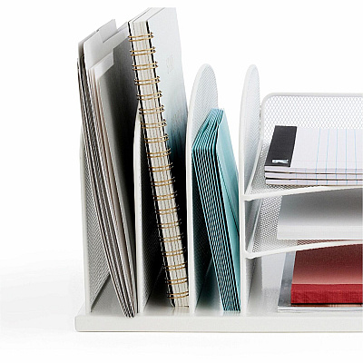 Safco Onyx 3 Tray/3 Upright Section Desk Organizer (SAF3254WH)