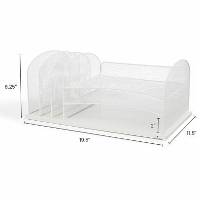 Safco Onyx 3 Tray/3 Upright Section Desk Organizer (SAF3254WH)