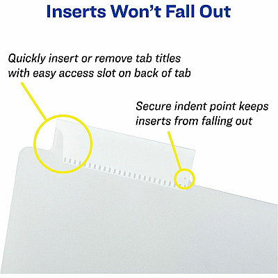 Avery Big Tab Plastic Dividers with Pockets, 5-Tab (07714