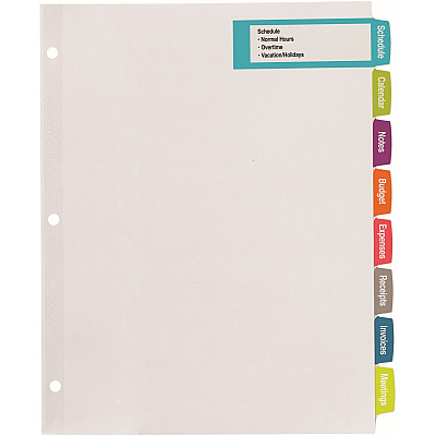 Avery Big Tab Printable Large White Dividers with Easy Peel, 8 Tabs (AVE14441)