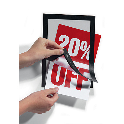 Durable DURAFRAME Self-Adhesive Magnetic Half-Letter Sign Holder (DBL491301)