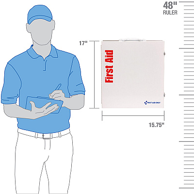 First Aid Only 3-Shelf First Aid Cabinet with Medications - ANSI Compliant (FAO90575)