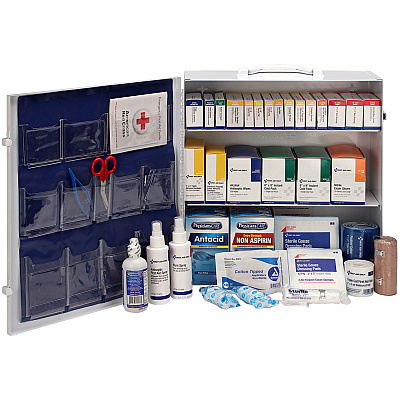First Aid Only 3-Shelf First Aid Cabinet with Medications - ANSI Compliant (FAO90575)