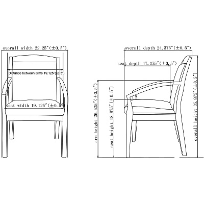 Lorell Sloping Arms Wood Frame Guest Chair (LLR20020)
