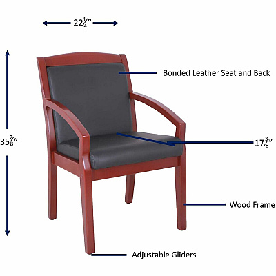 Lorell Sloping Arms Wood Frame Guest Chair (LLR20020)