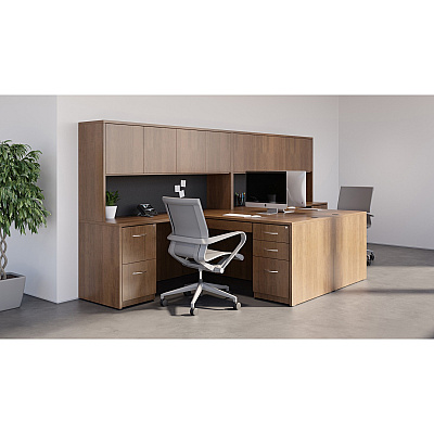 Lorell Essentials Series Left Corner Credenza (LLR34394)