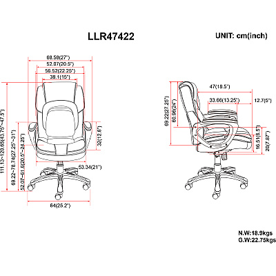 Lorell Wellness by Design Accucel Executive Office Chair (LLR47422)