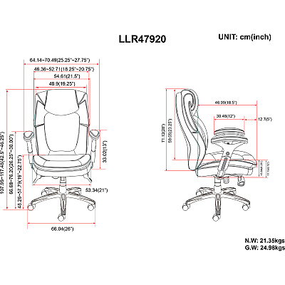 Lorell Wellness by Design Executive Office Chair (LLR47920)