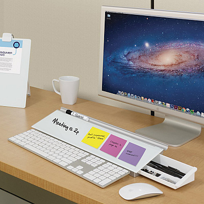 Quartet Glass Dry-Erase Desktop Computer Pad (QRTGDP186)