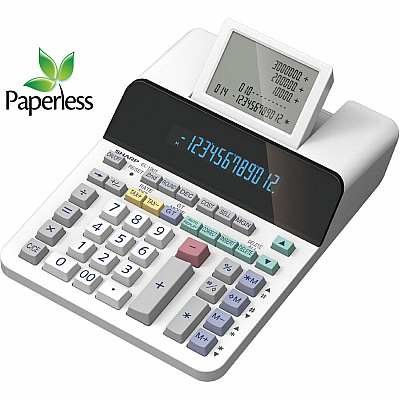 Sharp EL-1901 12 Digit Paperless Printing Calculator