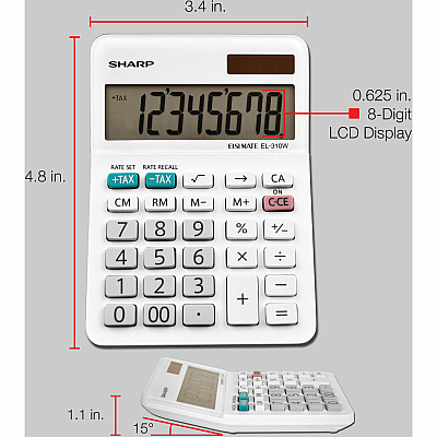 Sharp EL-310WB 8 Digit Professional Mini-Desktop Calculator