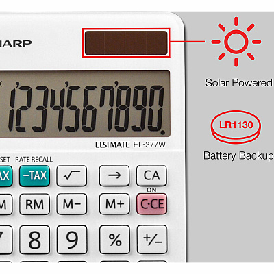 Sharp EL-377WB 10 Digit Professional Handheld Calculator