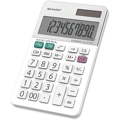 Sharp EL-377WB 10 Digit Professional Handheld Calculator