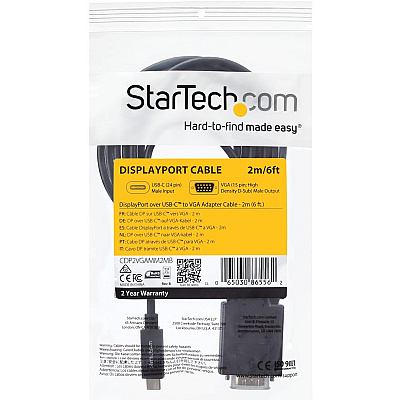 StarTech 6ft Usb C To Vga Cable Video Adapter (CDP2VGAMM2MB)