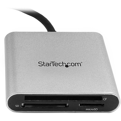 StarTech Usb 3.0 Flash Memory Multi-card Reader / Writer W/ Usb-c - Sd, Microsd & Compactflash Card Reader W/ Integrated Usb-c Cable - Multi-card Flash Reader (FCREADU3C)
