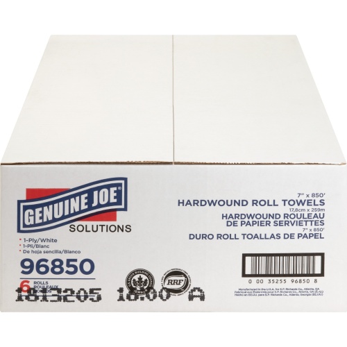 Genuine Joe Solutions 850' Roll Hard Wound Paper Towels (96850)