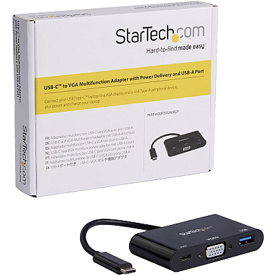 StarTech Usb-c Vga Multiport Adapter - Usb 3.0 Port - 60w Pd - Usb Type-c To Vga - Usb C Laptop Travel Adapter - Usb Type C Adapter With Pd (CDP2VGAUACP)