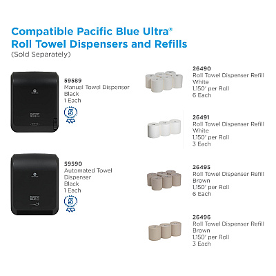 Pacific Blue Ultra High-Capacity Recycled Paper Towel Rolls (GPC26496)