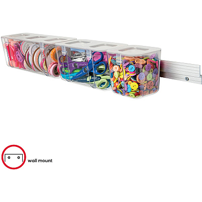 deflecto Mounting Bar for Storage Box, Organizer Canister - Aluminum (DEF22773CR)