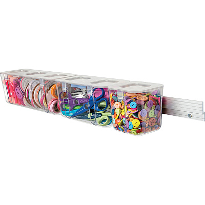 deflecto Mounting Bar for Storage Box, Organizer Canister - Aluminum (DEF22773CR)