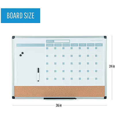 MasterVision 3-in-1 Monthly Dry-erase Calendar Board (BVCMB0707186P)
