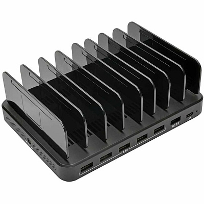 Eaton Tripp Lite Series 7-Port USB Charging Station with Quick Charge 3.0, USB-C Port, Device Storage, 5V 4A (60W) USB Charge Output (U280007CQCST)