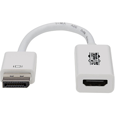 Tripp Lite DisplayPort to HDMI Active Adapter Video Converter (M/F), 4K 60 Hz, DP 1.2, HDCP 2.2, 6 in. (P13606NH2V2)