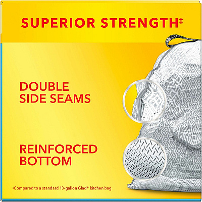 Glad ForceFlexPlus Tall Kitchen Drawstring Trash Bags (CLO70320)